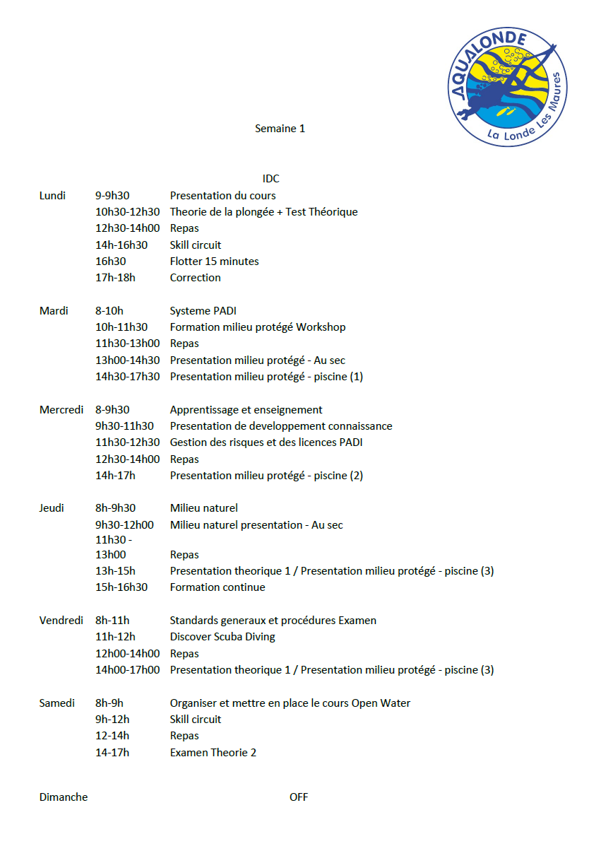 Planning IDC PADI session 1